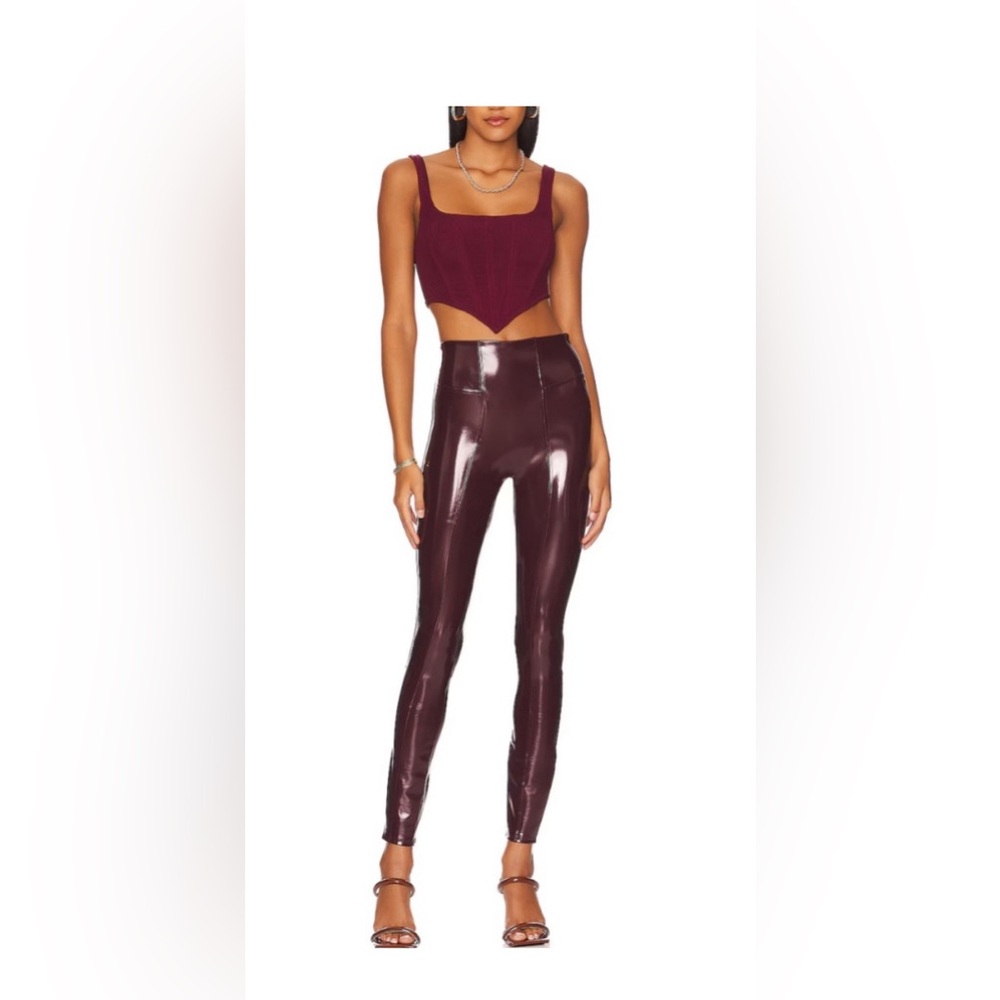 NWT Spanx size M Ruby Faux Patent Leather Leggings